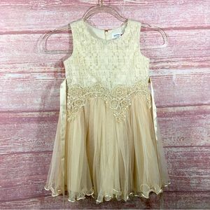 Beautees champagne layered dress